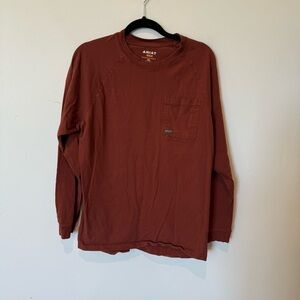 Ariat Men's Rebar Workman Full Coverage T Shirt Men’s Size Medium Rust Cotton